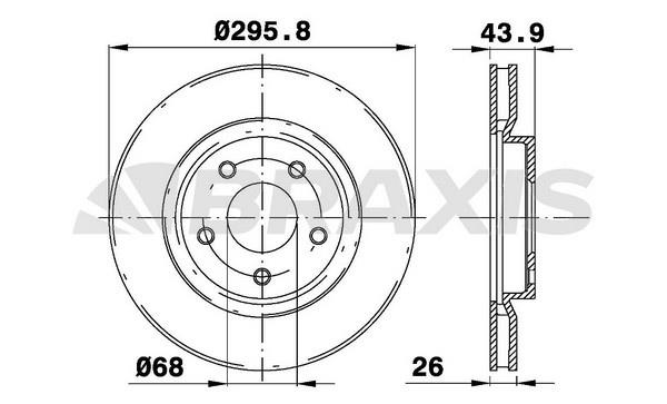 Braxis AE0114 Тормозной диск передний вентилируемый AE0114: Отличная цена - Купить в Польше на 2407.PL!