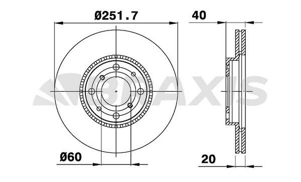 Braxis AE0106 Тормозной диск передний вентилируемый AE0106: Купить в Польше - Отличная цена на 2407.PL!