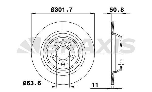 Braxis AE0102 Тормозной диск задний невентилируемый AE0102: Отличная цена - Купить в Польше на 2407.PL!