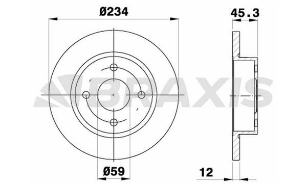 Braxis AE0099 Unbelüftete Bremsscheibe vorne AE0099: Kaufen Sie zu einem guten Preis in Polen bei 2407.PL!