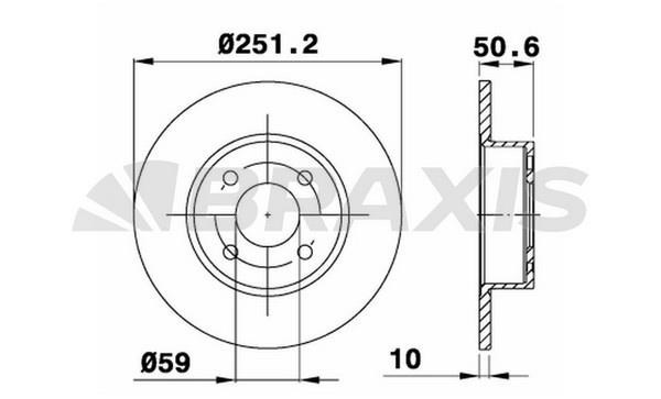 Braxis AE0069 Brake disc AE0069: Buy near me in Poland at 2407.PL - Good price!