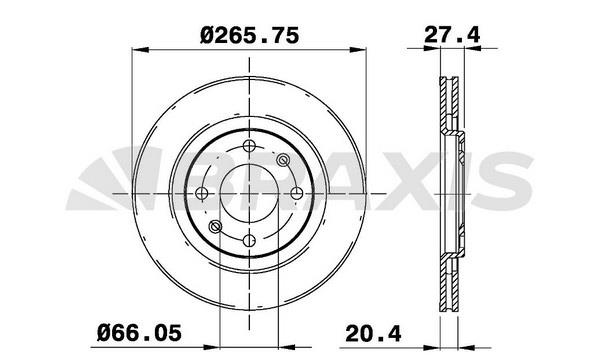 Braxis AE0019 Тормозной диск передний вентилируемый AE0019: Купить в Польше - Отличная цена на 2407.PL!