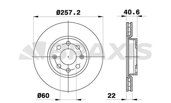 Braxis AE0007 Brake disc AE0007: Buy near me in Poland at 2407.PL - Good price!