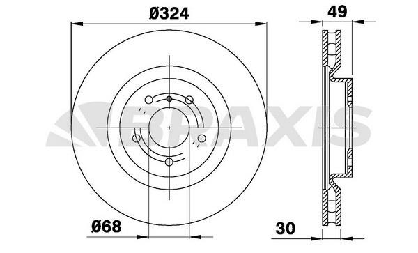 Braxis AD1044 Тормозной диск передний вентилируемый AD1044: Купить в Польше - Отличная цена на 2407.PL!
