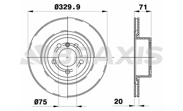 Braxis AD0993 Тормозной диск задний вентилируемый AD0993: Отличная цена - Купить в Польше на 2407.PL!
