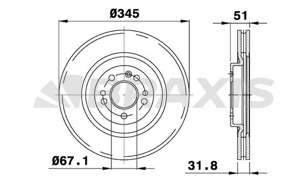 Braxis AD0975 Тормозной диск передний вентилируемый AD0975: Отличная цена - Купить в Польше на 2407.PL!