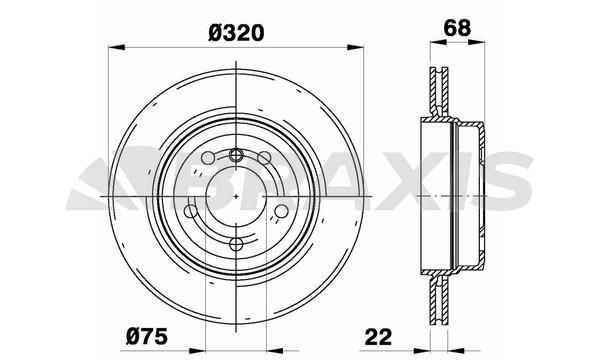 Braxis AD0336 Тормозной диск задний вентилируемый AD0336: Отличная цена - Купить в Польше на 2407.PL!