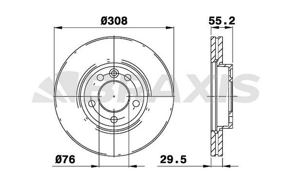 Braxis AD0123 Тормозной диск передний вентилируемый AD0123: Отличная цена - Купить в Польше на 2407.PL!