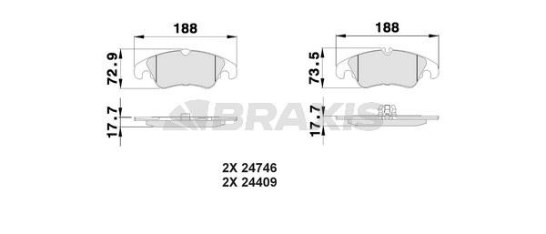 Braxis AB0539 Brake Pad Set, disc brake AB0539: Buy near me in Poland at 2407.PL - Good price!
