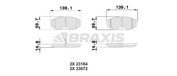 Braxis AB0509 Brake Pad Set, disc brake AB0509: Buy near me in Poland at 2407.PL - Good price!