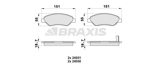 Braxis AB0434 Brake Pad Set, disc brake AB0434: Buy near me in Poland at 2407.PL - Good price!