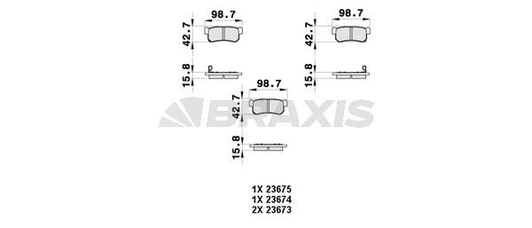Braxis AB0359 Brake Pad Set, disc brake AB0359: Buy near me at 2407.PL in Poland at an Affordable price!
