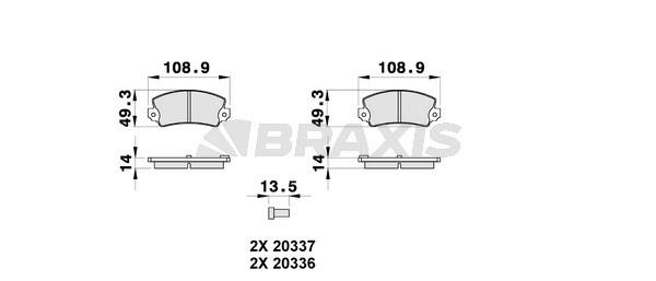Braxis AB0314 Brake Pad Set, disc brake AB0314: Buy near me in Poland at 2407.PL - Good price!