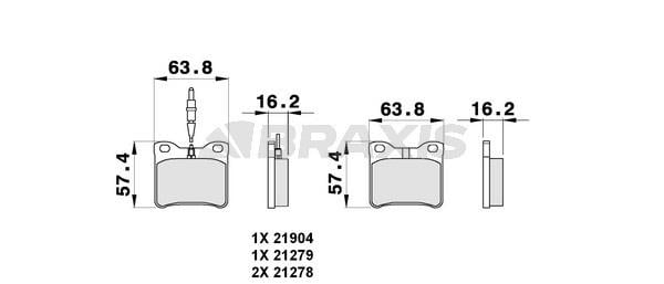 Braxis AB0294 Brake Pad Set, disc brake AB0294: Buy near me in Poland at 2407.PL - Good price!