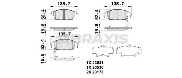 Braxis AB0282 Brake Pad Set, disc brake AB0282: Buy near me at 2407.PL in Poland at an Affordable price!