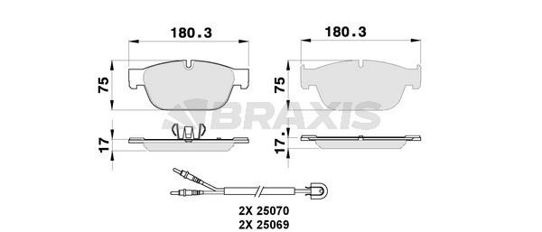 Braxis AB0269 Brake Pad Set, disc brake AB0269: Buy near me in Poland at 2407.PL - Good price!