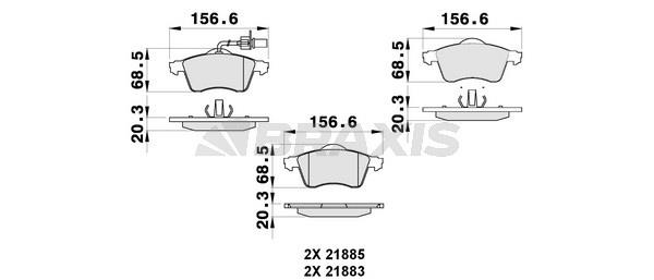 Braxis AB0266 Brake Pad Set, disc brake AB0266: Buy near me in Poland at 2407.PL - Good price!