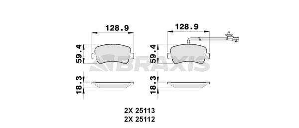 Braxis AB0258 Klocki hamulcowe, zestaw AB0258: Atrakcyjna cena w Polsce na 2407.PL - Zamów teraz!