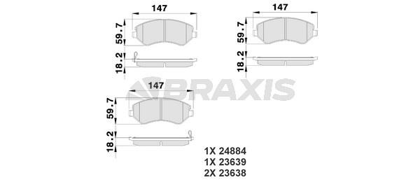 Braxis AB0217 Brake Pad Set, disc brake AB0217: Buy near me in Poland at 2407.PL - Good price!