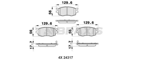 Braxis AB0185 Brake Pad Set, disc brake AB0185: Buy near me in Poland at 2407.PL - Good price!