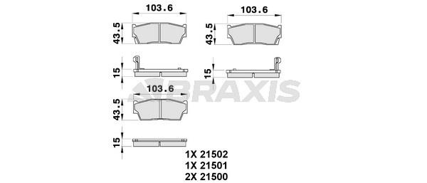 Braxis AB0175 Brake Pad Set, disc brake AB0175: Buy near me in Poland at 2407.PL - Good price!