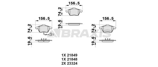 Braxis AB0171 Brake Pad Set, disc brake AB0171: Buy near me in Poland at 2407.PL - Good price!