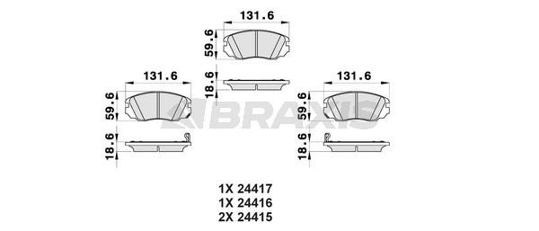 Braxis AB0167 Scheibenbremsbeläge, Set AB0167: Kaufen Sie zu einem guten Preis in Polen bei 2407.PL!