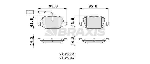 Braxis AB0165 Brake Pad Set, disc brake AB0165: Buy near me in Poland at 2407.PL - Good price!
