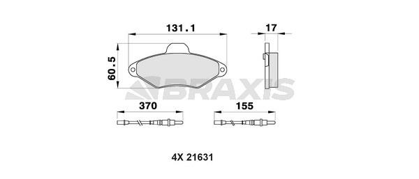 Braxis AB0160 Тормозные колодки дисковые, комплект AB0160: Отличная цена - Купить в Польше на 2407.PL!