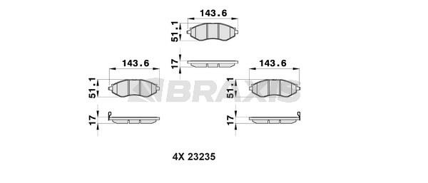 Braxis AB0158 Brake Pad Set, disc brake AB0158: Buy near me in Poland at 2407.PL - Good price!