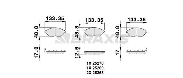 Braxis AB0151 Тормозные колодки дисковые, комплект AB0151: Отличная цена - Купить в Польше на 2407.PL!