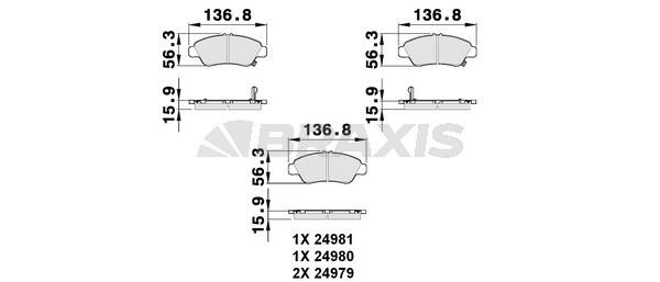 Braxis AB0150 Brake Pad Set, disc brake AB0150: Buy near me in Poland at 2407.PL - Good price!