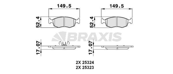 Braxis AB0135 Brake Pad Set, disc brake AB0135: Buy near me in Poland at 2407.PL - Good price!
