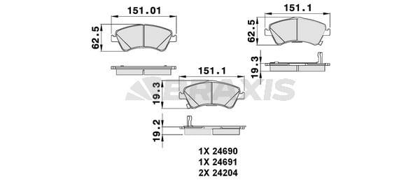 Braxis AB0131 Тормозные колодки дисковые, комплект AB0131: Купить в Польше - Отличная цена на 2407.PL!