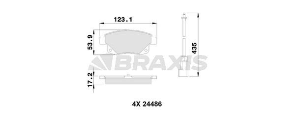 Braxis AB0109 Brake Pad Set, disc brake AB0109: Buy near me in Poland at 2407.PL - Good price!
