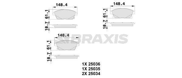 Braxis AB0107 Brake Pad Set, disc brake AB0107: Buy near me in Poland at 2407.PL - Good price!