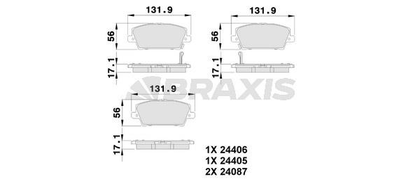 Braxis AB0103 Brake Pad Set, disc brake AB0103: Buy near me in Poland at 2407.PL - Good price!