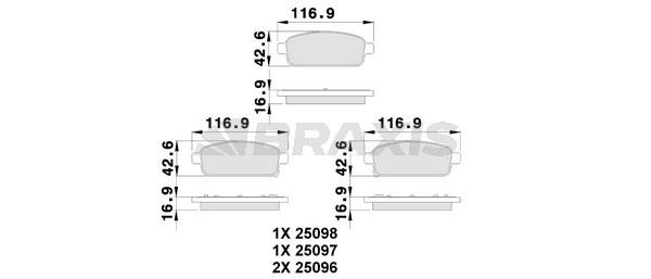 Braxis AB0100 Brake Pad Set, disc brake AB0100: Buy near me in Poland at 2407.PL - Good price!