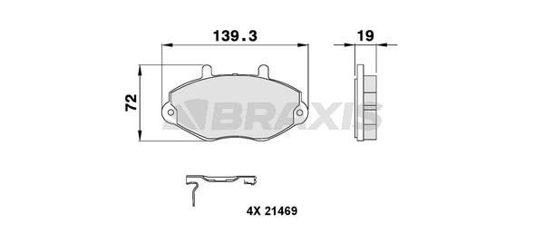 Braxis AB0096 Тормозные колодки дисковые, комплект AB0096: Отличная цена - Купить в Польше на 2407.PL!