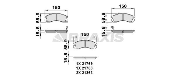 Braxis AB0090 Brake Pad Set, disc brake AB0090: Buy near me in Poland at 2407.PL - Good price!