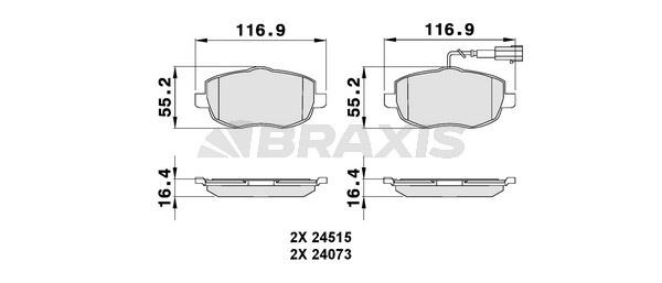 Braxis AB0078 Тормозные колодки дисковые, комплект AB0078: Отличная цена - Купить в Польше на 2407.PL!