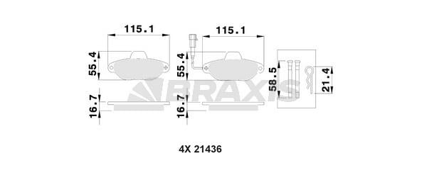 Braxis AB0028 Brake Pad Set, disc brake AB0028: Buy near me in Poland at 2407.PL - Good price!