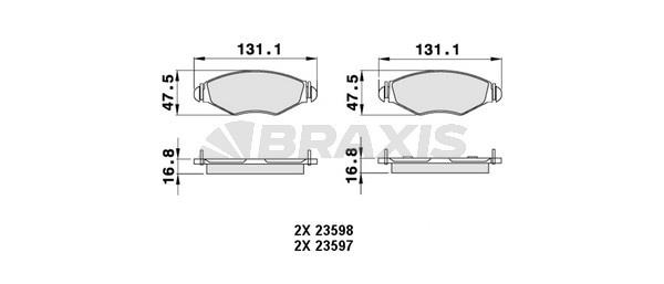 Braxis AB0005 Brake Pad Set, disc brake AB0005: Buy near me in Poland at 2407.PL - Good price!