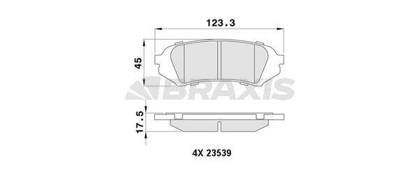 Braxis AA0482 Brake Pad Set, disc brake AA0482: Buy near me in Poland at 2407.PL - Good price!