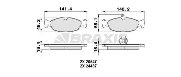 Braxis AA0470 Тормозные колодки дисковые, комплект AA0470: Отличная цена - Купить в Польше на 2407.PL!
