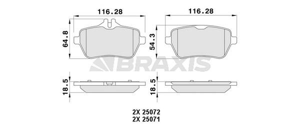 Braxis AA0453 Brake Pad Set, disc brake AA0453: Buy near me in Poland at 2407.PL - Good price!