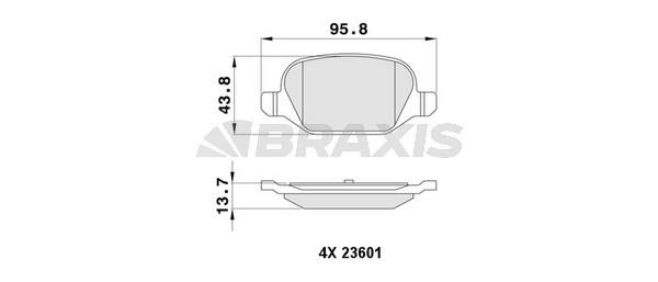 Braxis AA0431 Brake Pad Set, disc brake AA0431: Buy near me in Poland at 2407.PL - Good price!