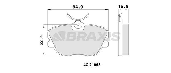 Braxis AA0399 Brake Pad Set, disc brake AA0399: Buy near me in Poland at 2407.PL - Good price!