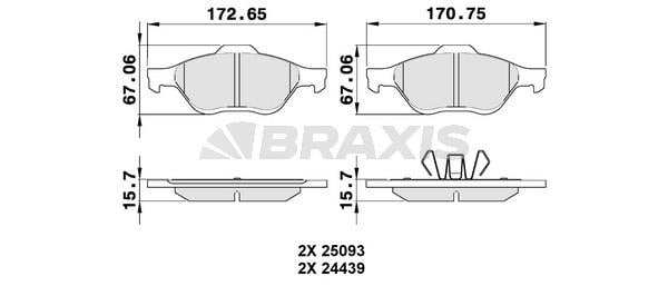 Braxis AA0340 Brake Pad Set, disc brake AA0340: Buy near me in Poland at 2407.PL - Good price!