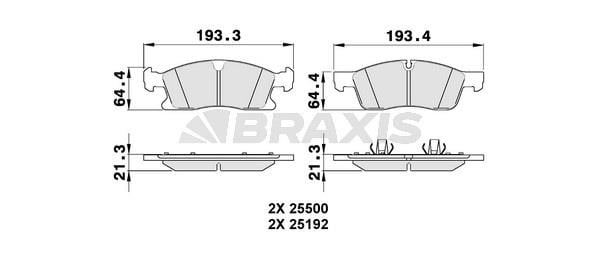 Braxis AA0308 Brake Pad Set, disc brake AA0308: Buy near me in Poland at 2407.PL - Good price!